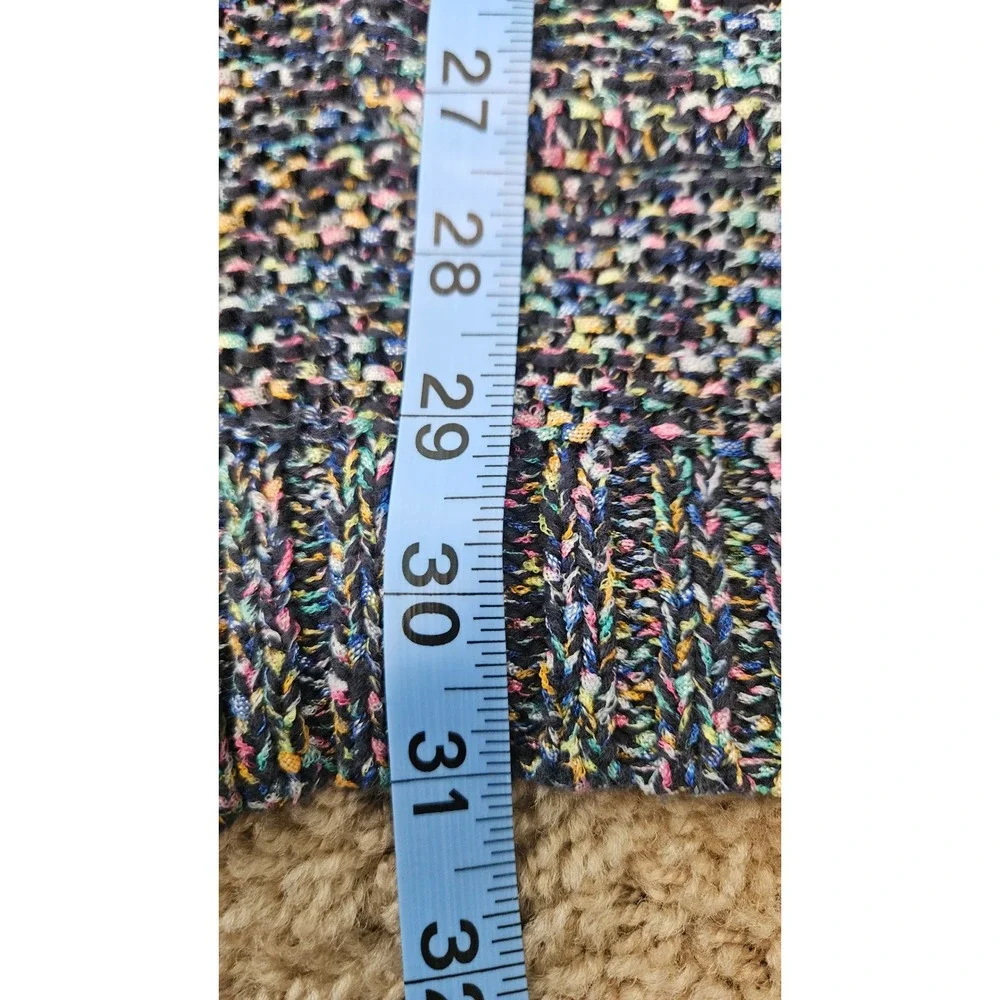 BCBG Multicolor Long Knit Cardigan Sweater M/L Pockets Button Cozy Casual‎ Chic